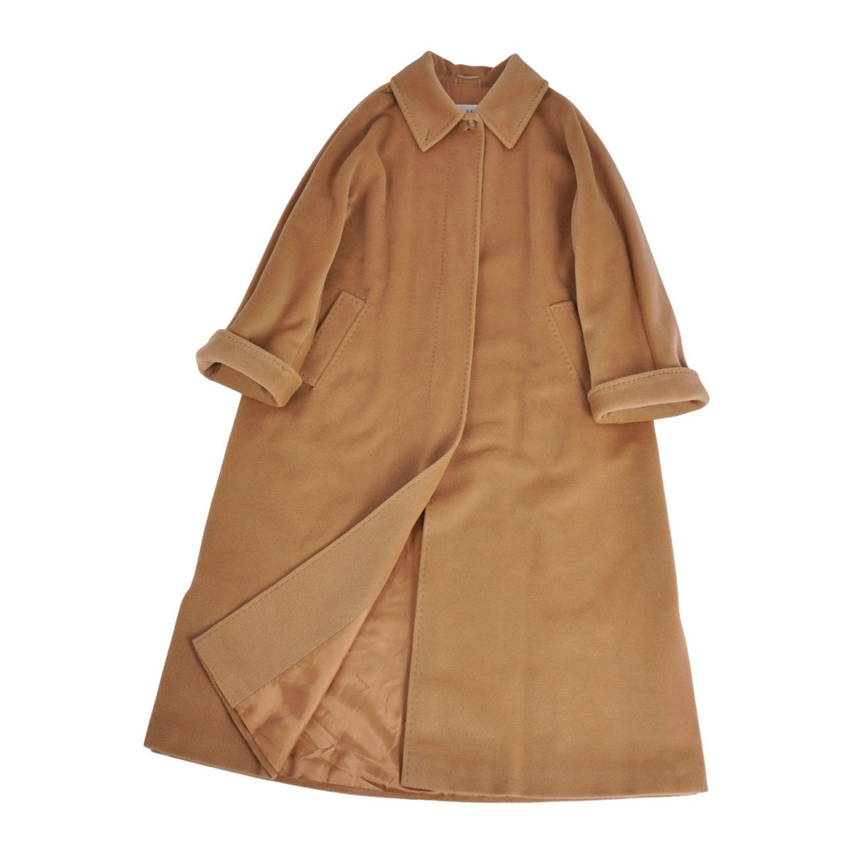 Max Mara White Tag Long Coat Soutien Collar Ba
