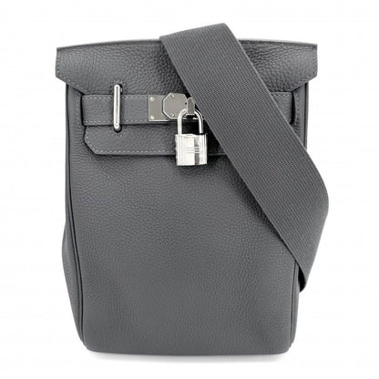 Hermes Shoulder Bag Hac a Dos PM Cross Bag Crossbody Leather Gray Silver