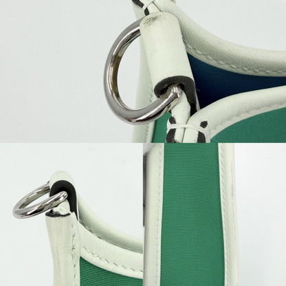 Hermes Shoulder Bag Neo Evelyne TPM Crossbody Neo Green Canvas Leather Mint — view 7