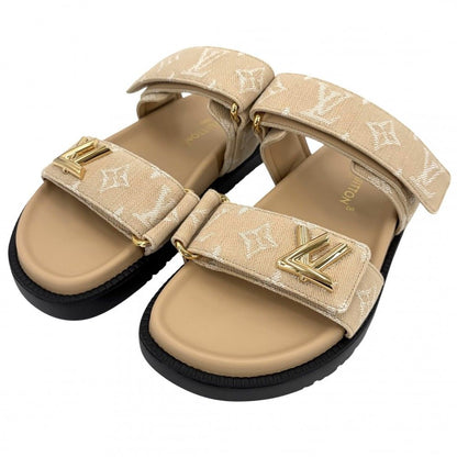 Louis Vuitton Sandals LV Sunset Monogram Jacquard 36.5 1 Ahnl 2 Rubber Canvas