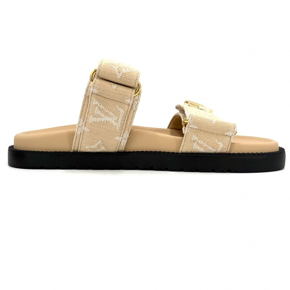 Louis Vuitton Sandals LV Sunset Monogram Jacquard 36.5 1 Ahnl 2 Rubber Canvas — view 2