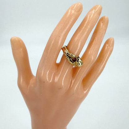 Cartier Ring Panthere Trinity Three Color 18K YG PG White Gold Emerald — view 2