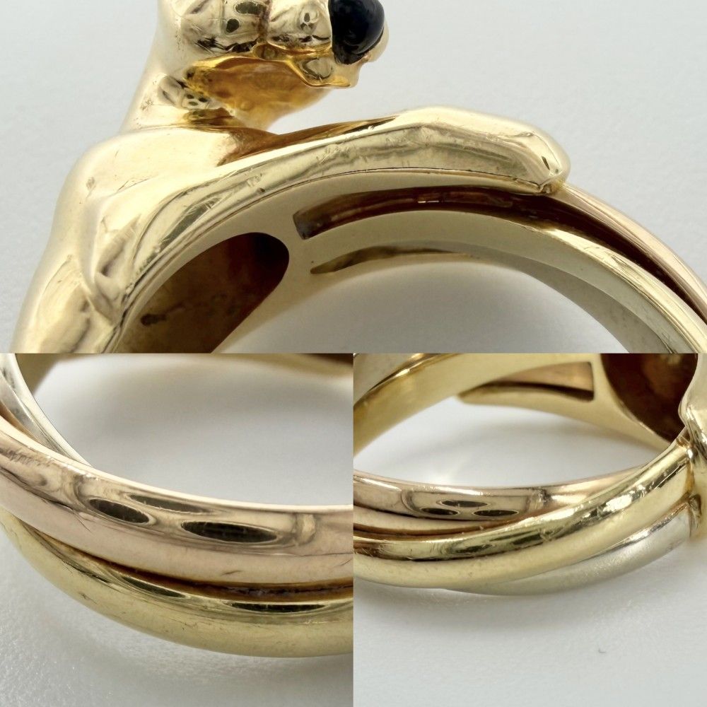 Cartier Ring Panthere Trinity Three Color 18K YG PG White Gold Emerald — view 7