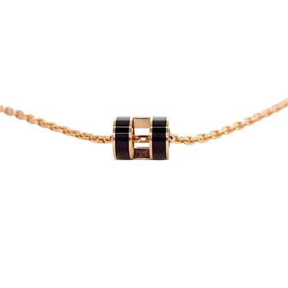 Hermes Mini Pop H Pendant Metal Black Pink Gold Included — view 6