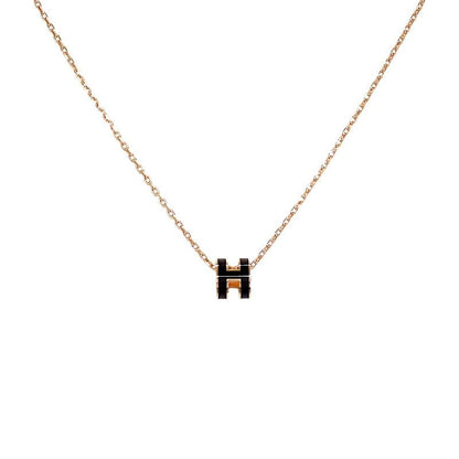 Hermes Mini Pop H Pendant Metal Black Pink Gold Included — view 5