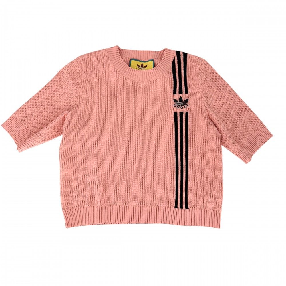 Gucci Set Adidas Collaboration Short Sleeve Knit Long Skirt M Pink — view 2