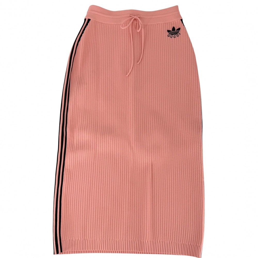 Gucci Set Adidas Collaboration Short Sleeve Knit Long Skirt M Pink — view 8
