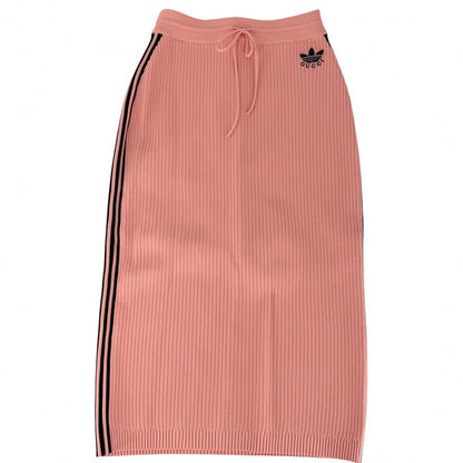Gucci Set Adidas Collaboration Short Sleeve Knit Long Skirt M Pink — view 8