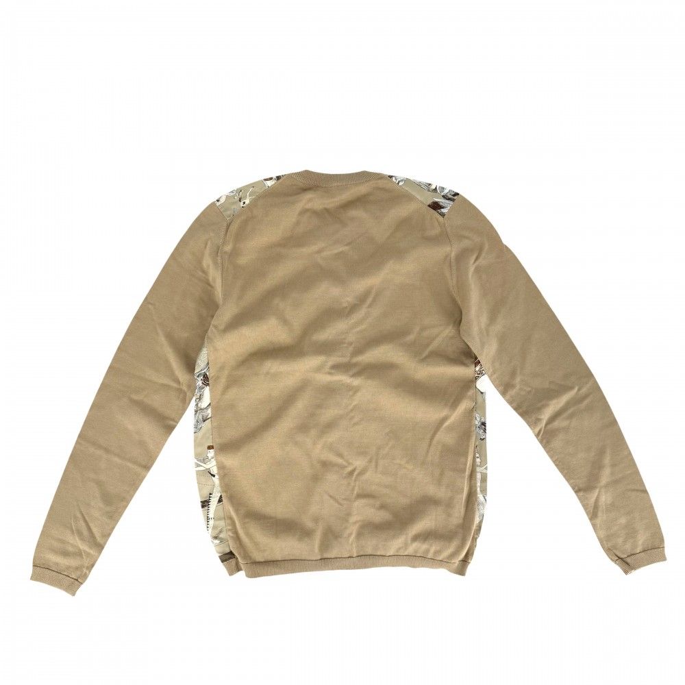 Hermes Cardigan Silk Paneled Animal XS Beige Multicolor — view 2