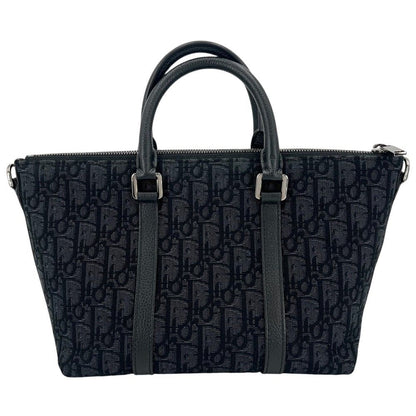 Dior 2-Way Oblique Weekender 25 Handbag Shoulder Bag Crossbody Canvas — view 2