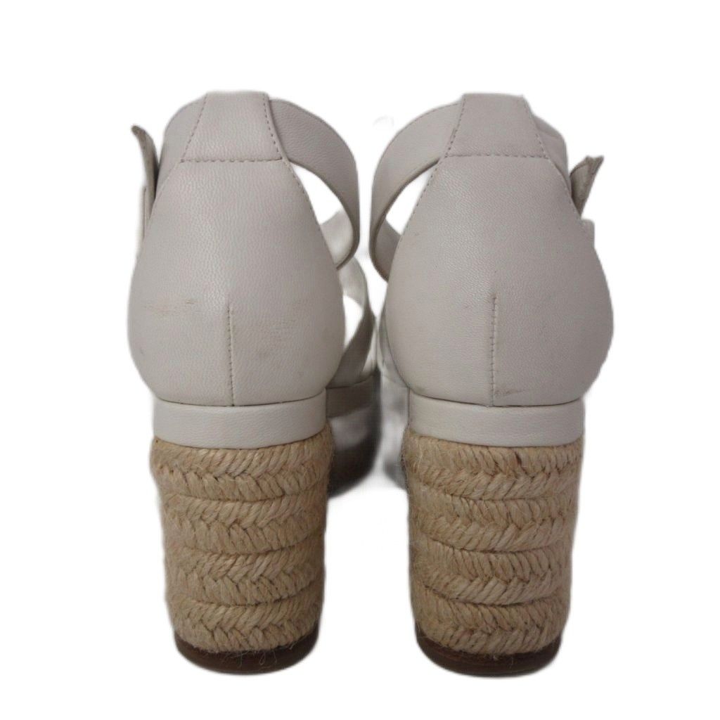 Hermes Elda Espadrilles Sandals Wedge Sole White Beige 35 — view 4