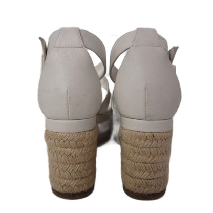 Hermes Elda Espadrilles Sandals Wedge Sole White Beige 35 — view 4