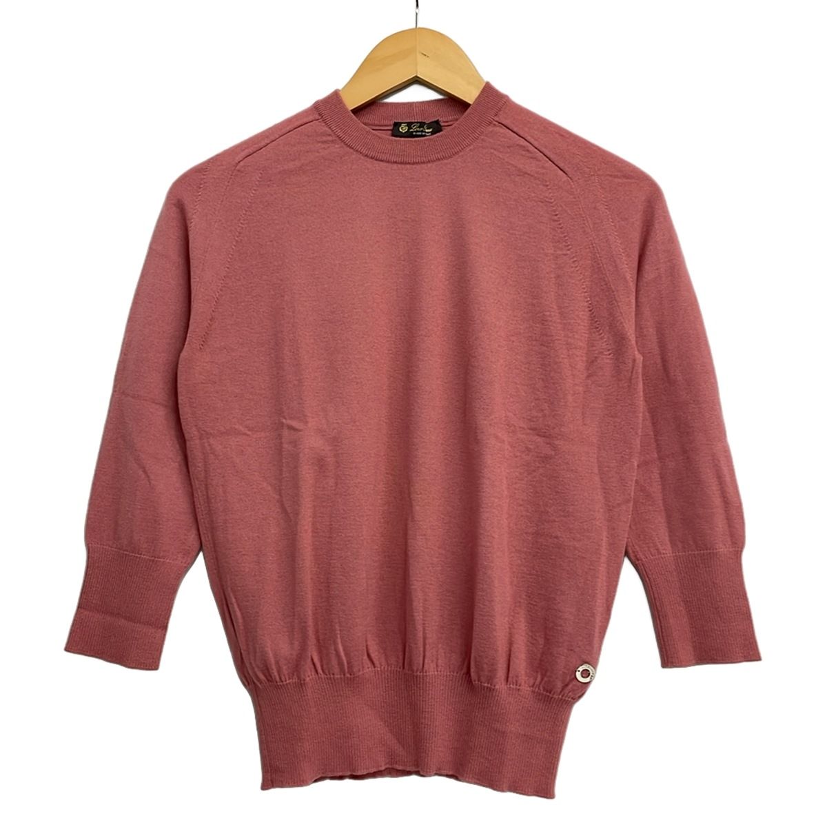 Loro Piana Long Sleeve Sweater 40 M Pink Crew Neck Cashmere