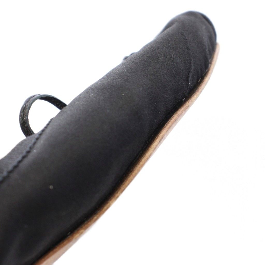 Miu Miu Miu Satin Ballerina Ballet Shoes Flat Black TK — view 8