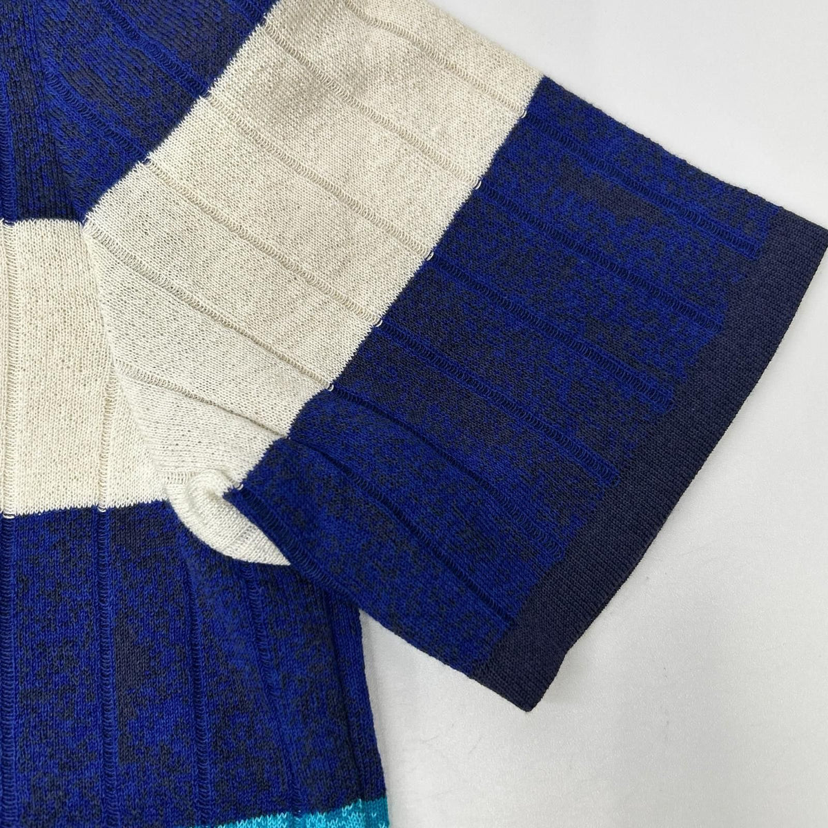 Saint Laurent Blue Short Sleeve Knit Sweater — view 7