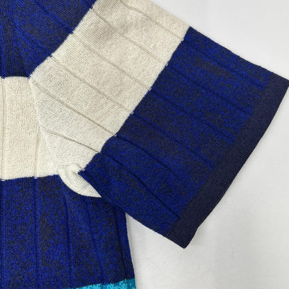 Saint Laurent Blue Short Sleeve Knit Sweater — view 7