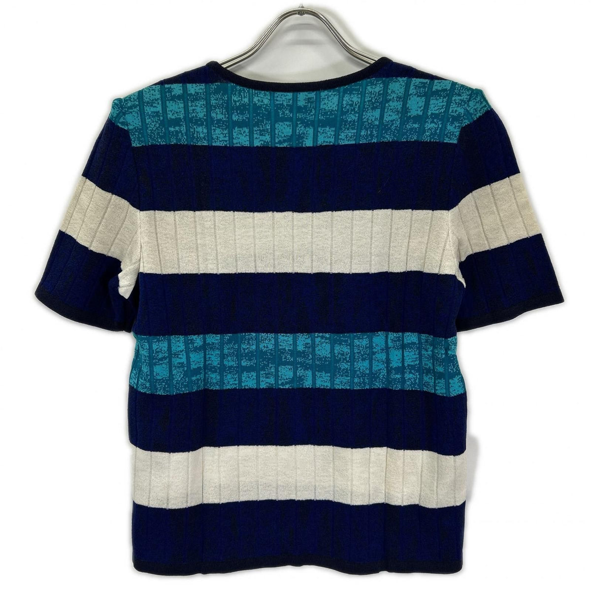 Saint Laurent Blue Short Sleeve Knit Sweater — view 2