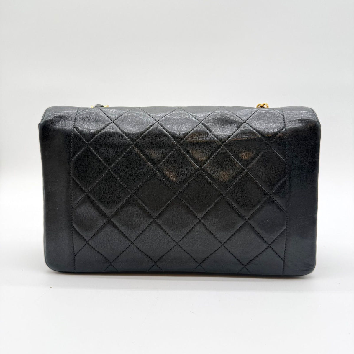 Chanel Diana Lambskin Quilted Shoulder Bag Black — view 2