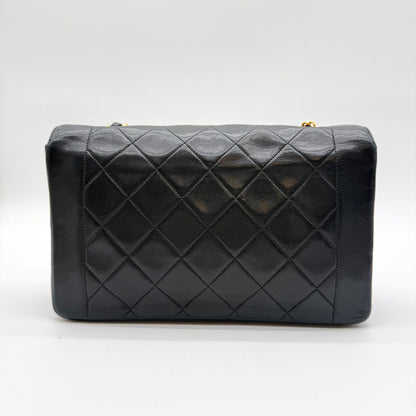 Chanel Diana Lambskin Quilted Shoulder Bag Black — view 2
