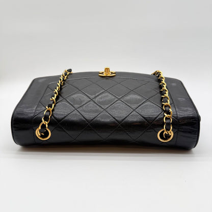 Chanel Diana Lambskin Quilted Shoulder Bag Black — view 3