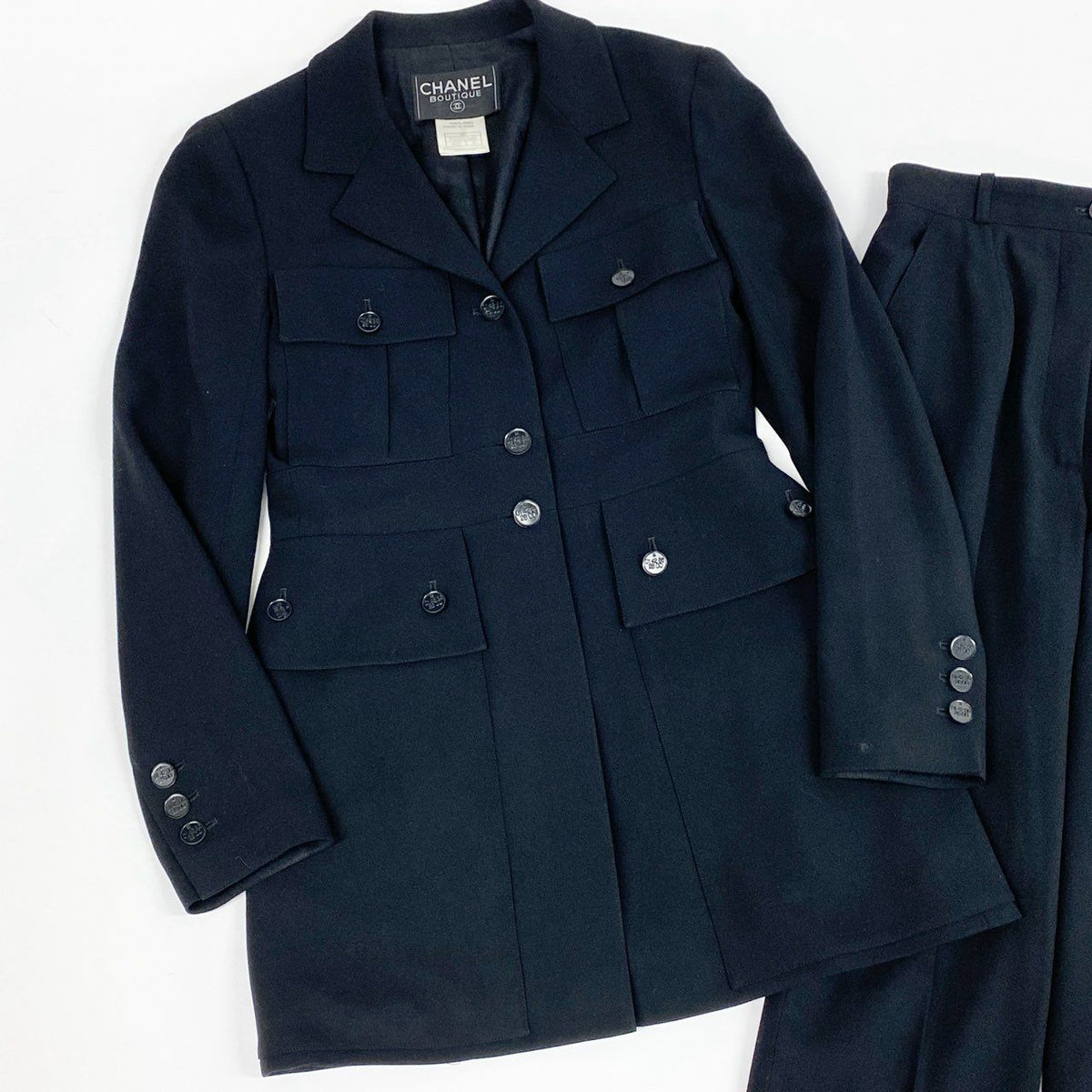 Chanel Style Up Jacket Pants Set 36 Black — view 3