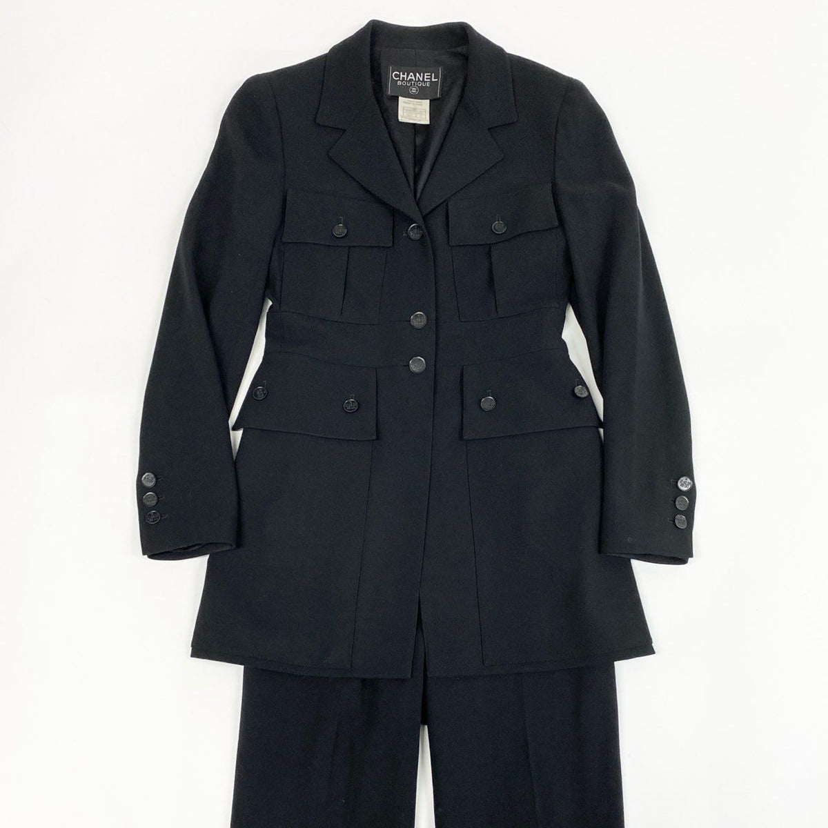 Chanel Style Up Jacket Pants Set 36 Black — view 2