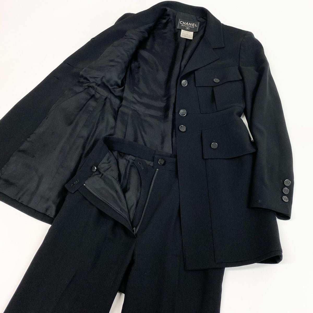 Chanel Style Up Jacket Pants Set 36 Black — view 4