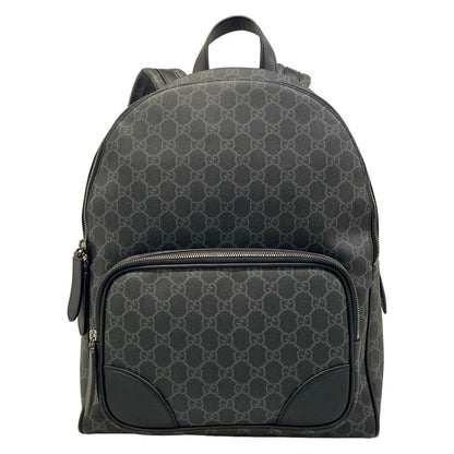 Gucci Backpack GG Plus Supreme Black Dark Gray Leather