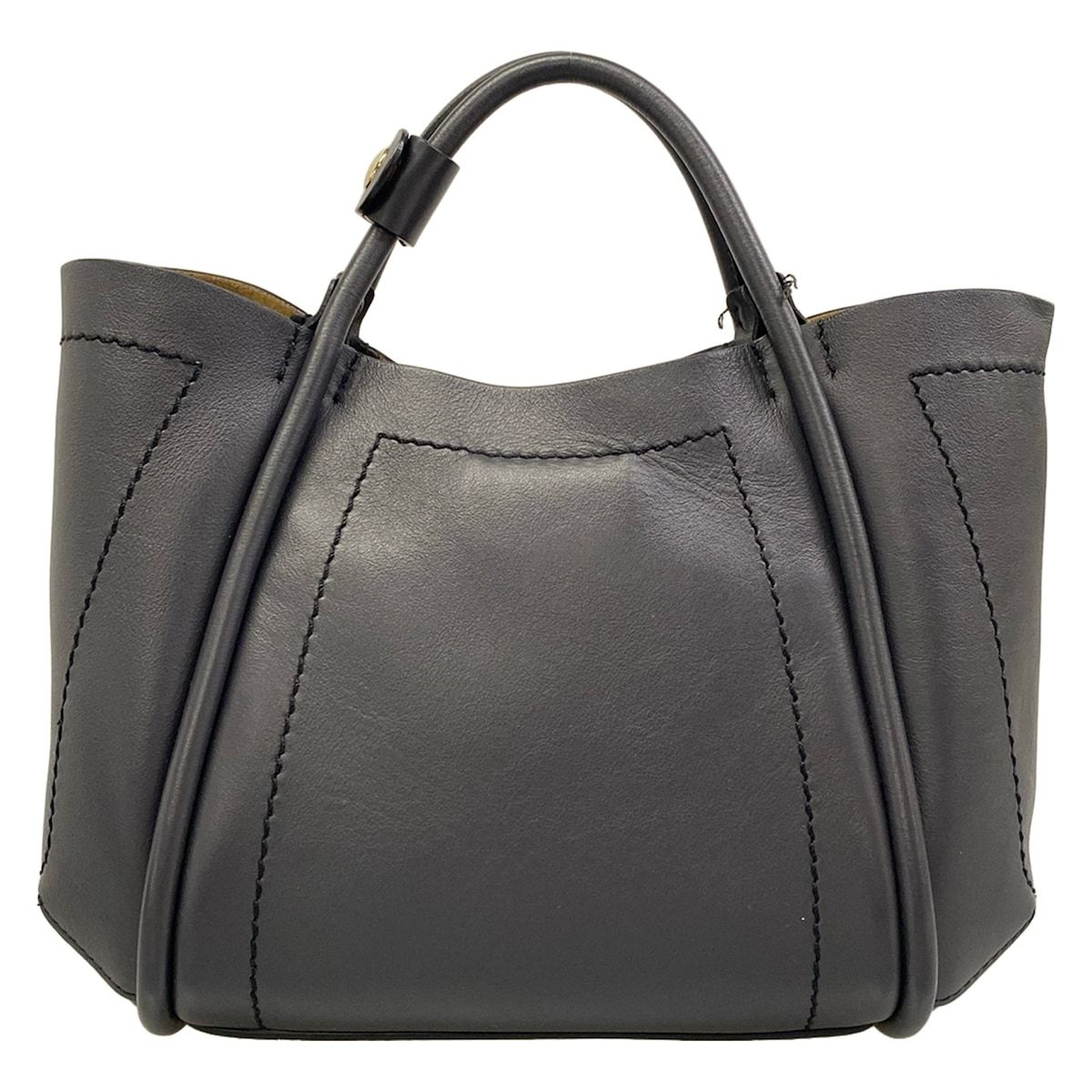 Max Mara Tote Bag Extra Small Leather Marine Dark Gray — view 3