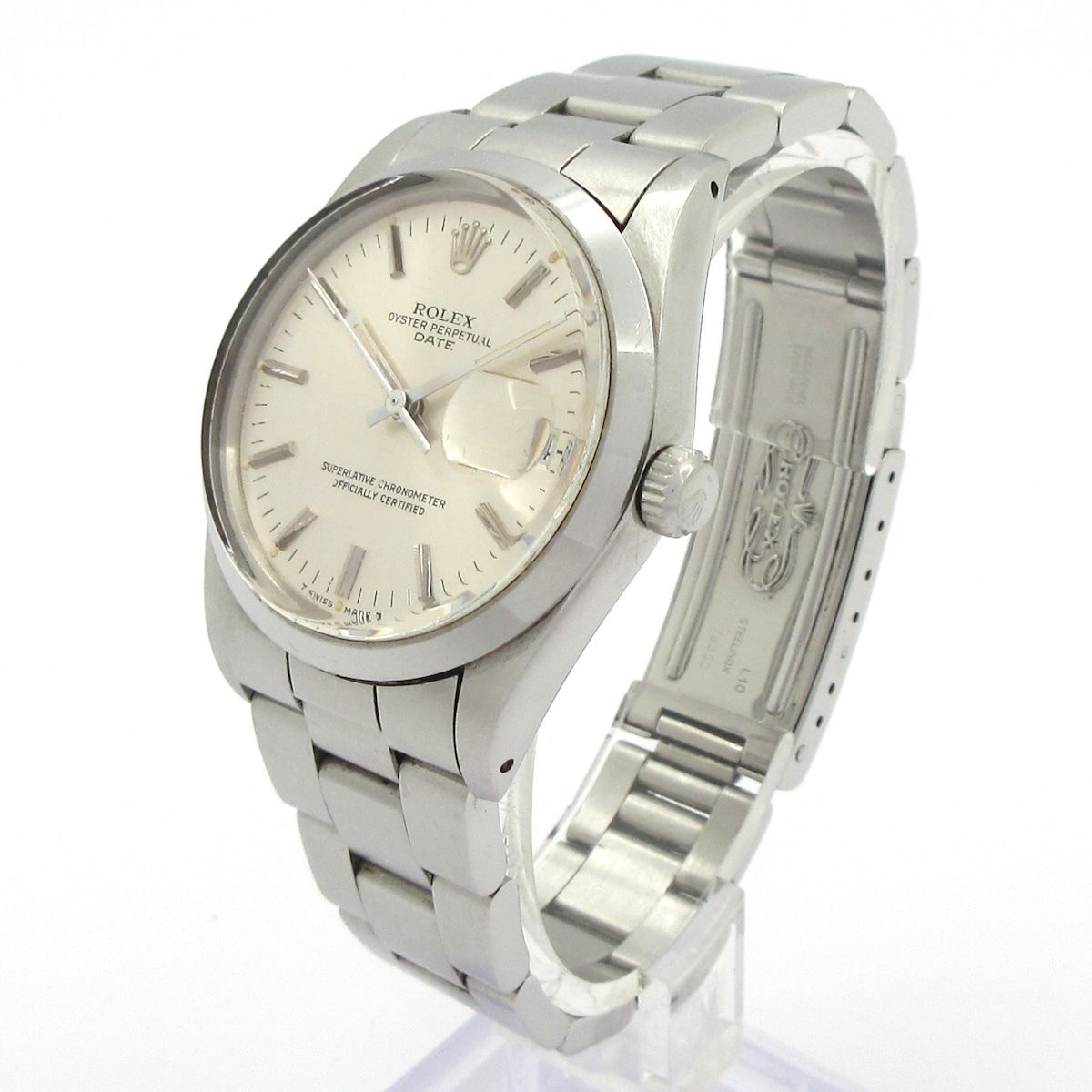 Rolex Watch Oyster Perpetual Date SS Plastic Crystal 13 Frames Silver — view 2