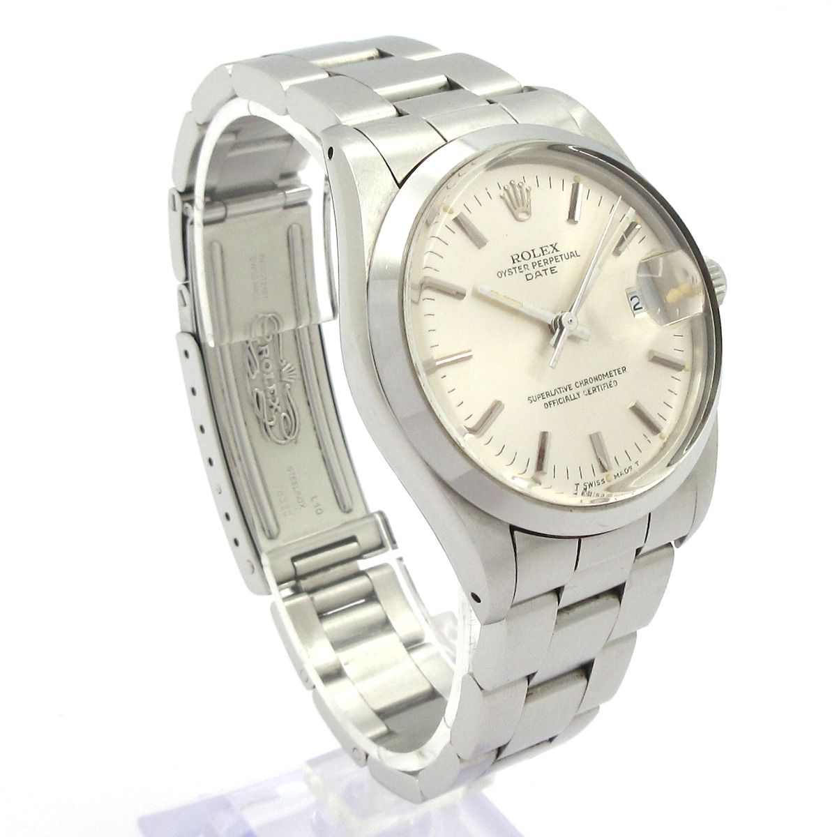 Rolex Watch Oyster Perpetual Date SS Plastic Crystal 13 Frames Silver — view 3
