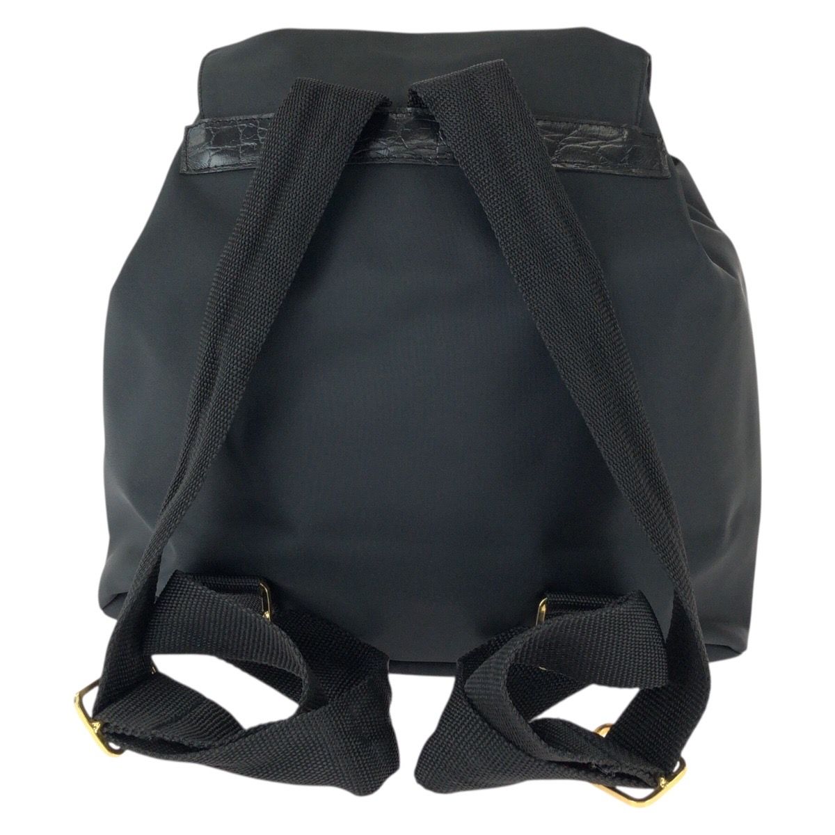 Versace Vintage Medusa Black Gold Nylon Backpack — view 2