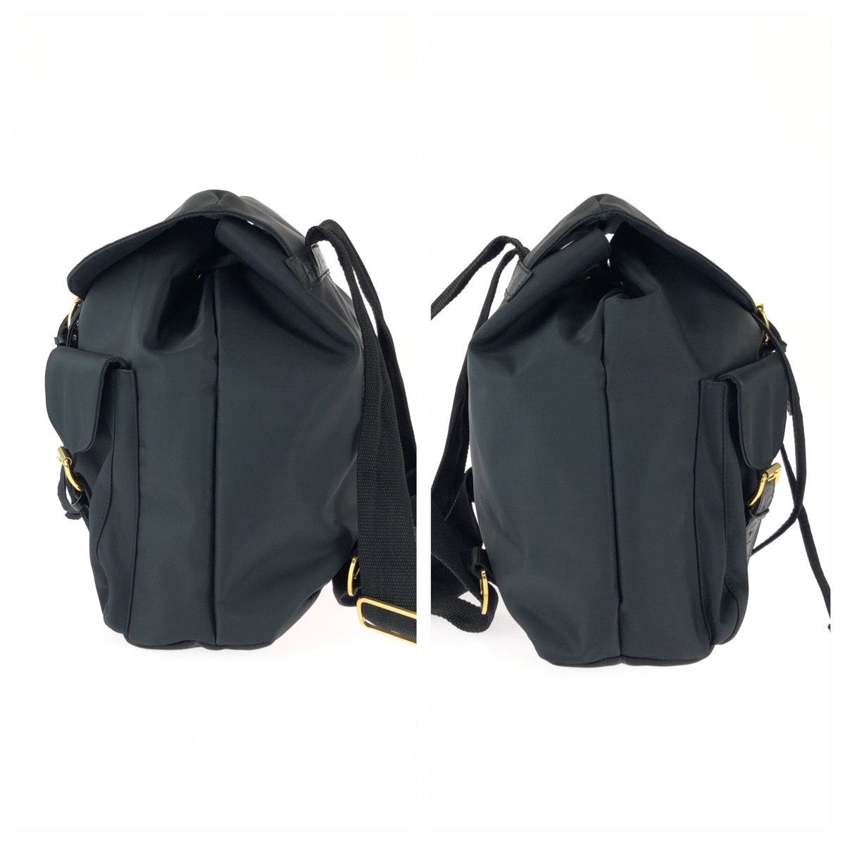 Versace Vintage Medusa Black Gold Nylon Backpack — view 6