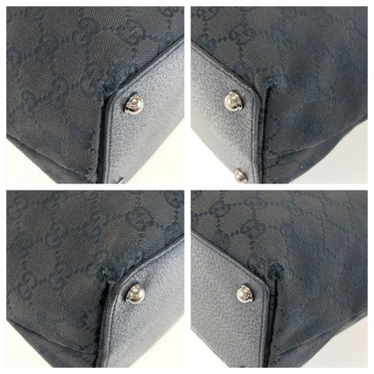 Gucci Black Silver GG Canvas Tote Shoulder Bag — view 4