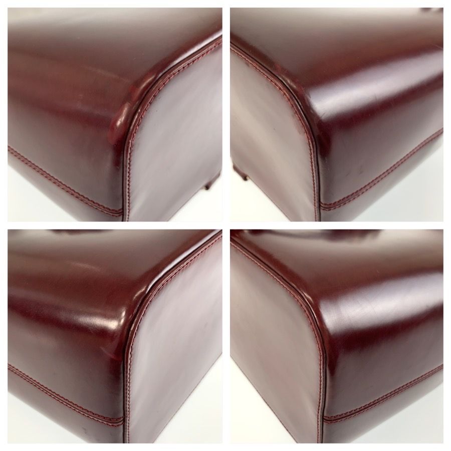 Cartier Panthere Wine Red Bordeaux Silver Leather Shoulder Bag — view 4