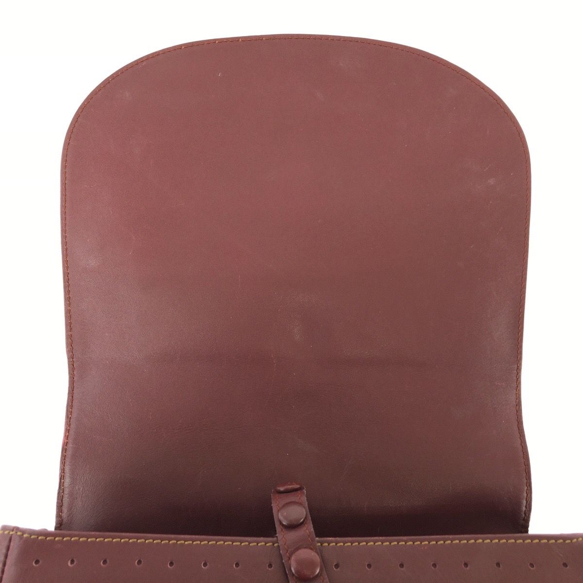 Cartier Vintage Must Line Wine Red Bordeaux Gold Leather Shoulder Bag — view 6