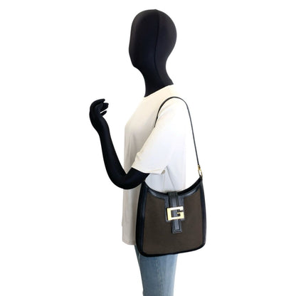 Gucci Black Brown Gold Canvas Leather 001 Shoulder Bag — view 6