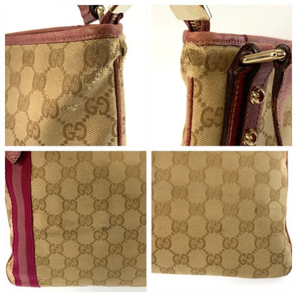 Gucci Jolicoeur Sherry Line Beige GG Canvas Shoulder Bag — view 5