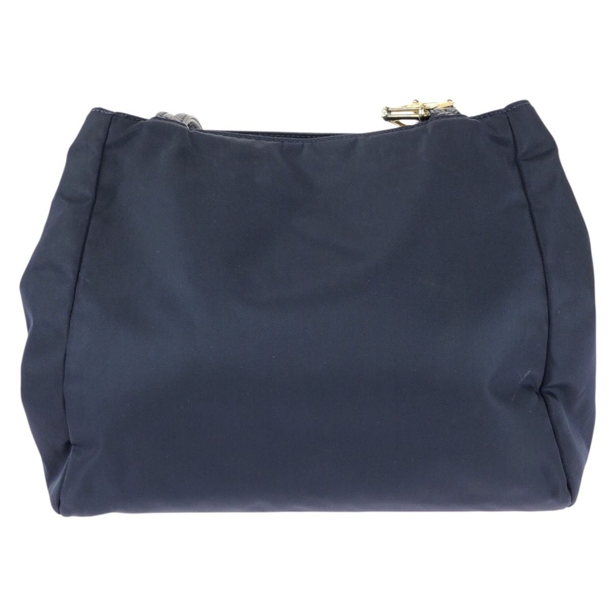 Versace Vintage Medusa Navy Gold Nylon Patent Shoulder Bag — view 2
