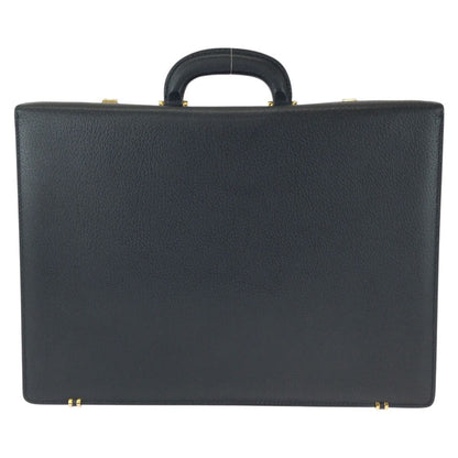 Gucci Vintage Prestige Leather Attache Case Black Gold Business Bag — view 2