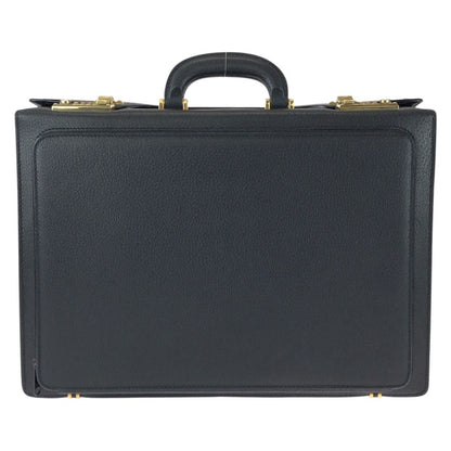 Gucci Vintage Prestige Leather Attache Case Black Gold Business Bag