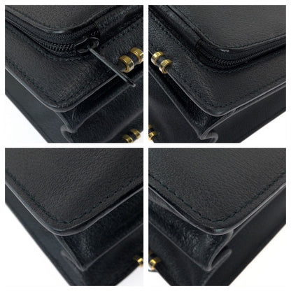 Gucci Vintage Prestige Leather Attache Case Black Gold Business Bag — view 3