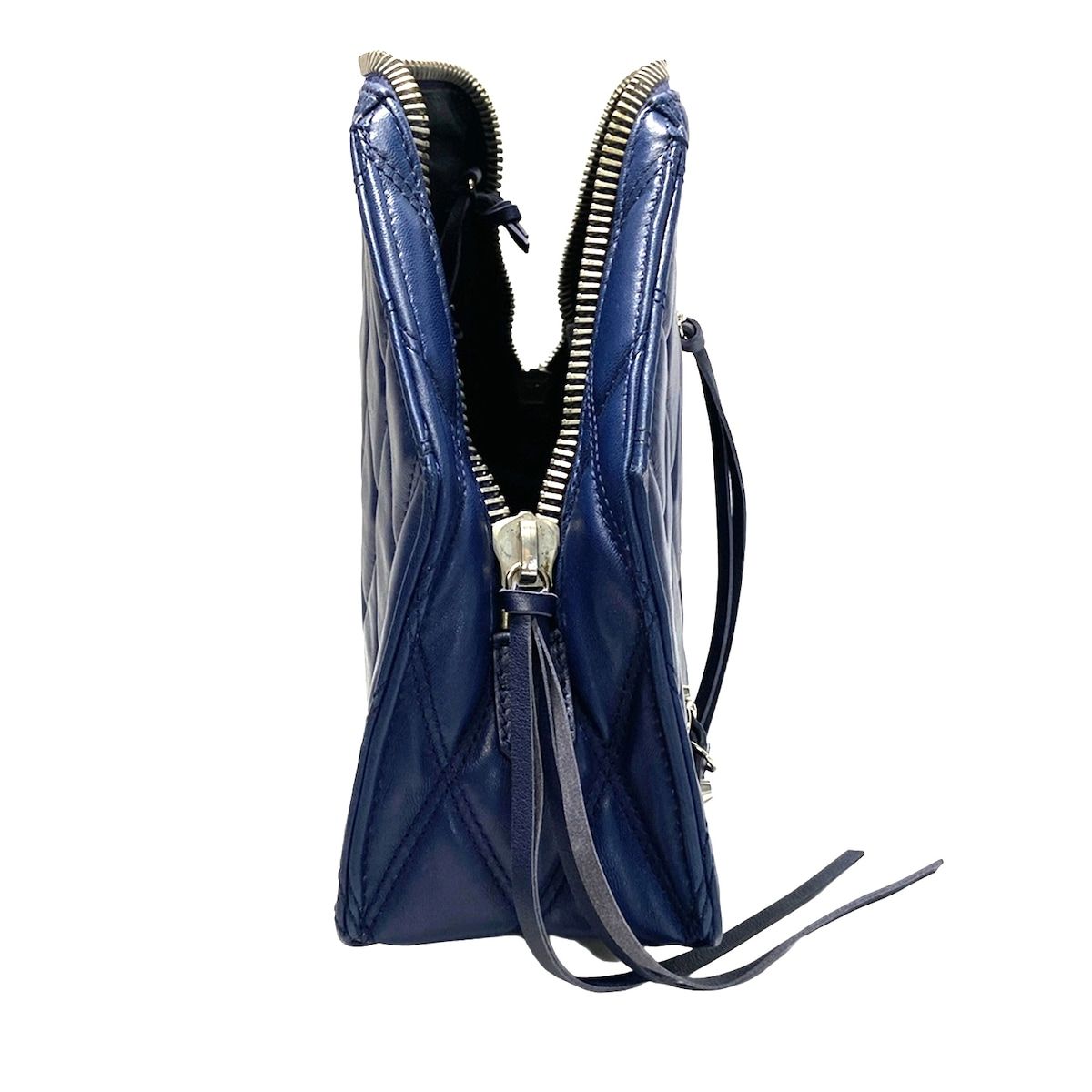 Balenciaga Clutch Navy Quilted Leather — view 2