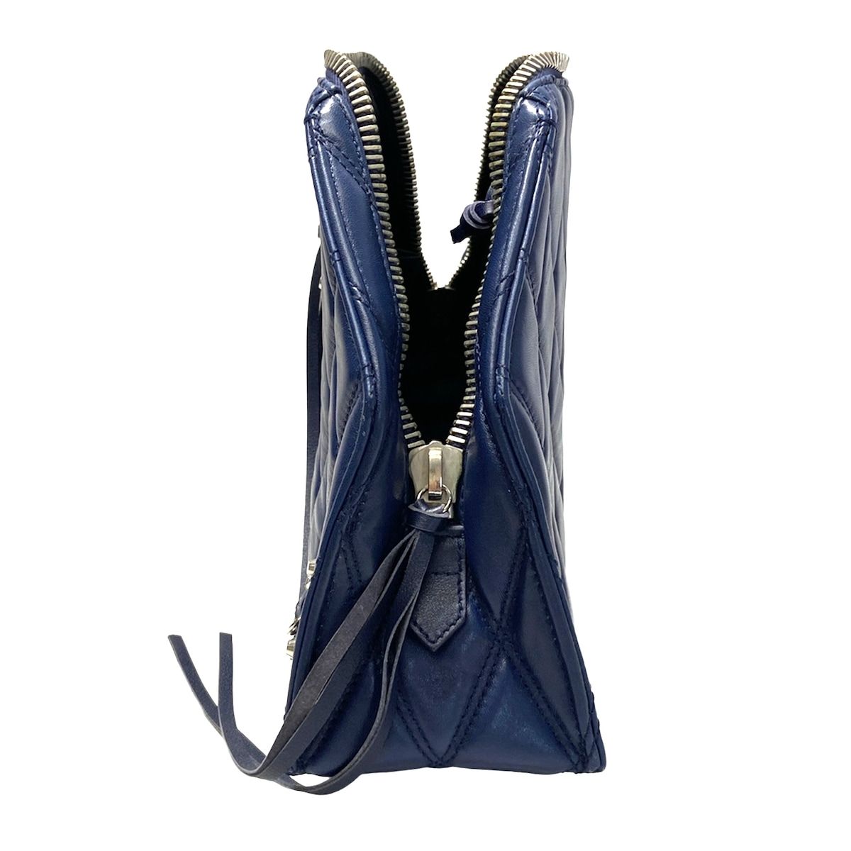 Balenciaga Clutch Navy Quilted Leather — view 4