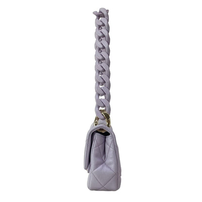 Chanel Shoulder Bag Mini Quilted Purple Metal Big Chain — view 4