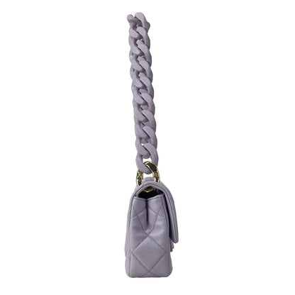 Chanel Shoulder Bag Mini Quilted Purple Metal Big Chain — view 2
