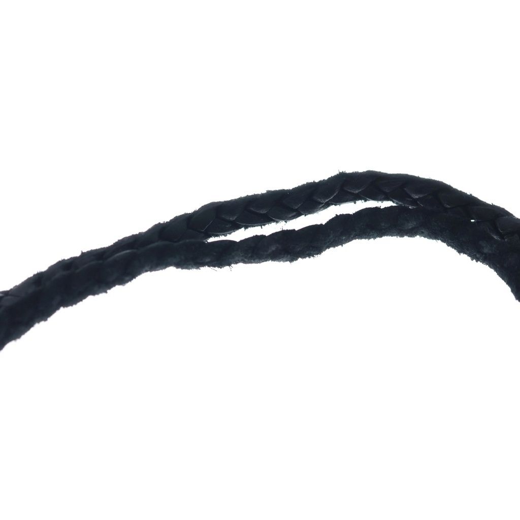 Chrome Hearts Leather Braid Scroll Blade Necklace Black Silver — view 5