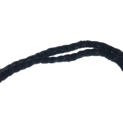 Chrome Hearts Leather Braid Scroll Blade Necklace Black Silver — view 5