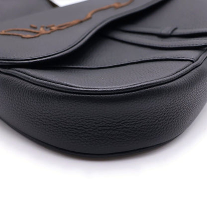 Dior Jack Cactus All Leather Saddle Bag Black Brown — view 5