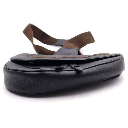 Dior Jack Cactus All Leather Saddle Bag Black Brown — view 4